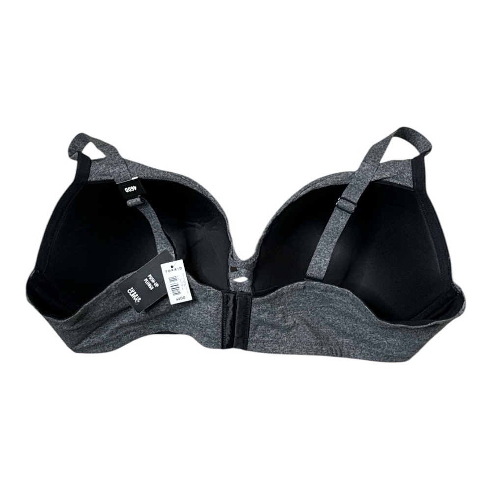 TORRID CURVE XO PUSH UP PLUNGE BRA 46DD CHARCOAL LACE UP SEXY SUPPORT **NWT** - Picture 5 of 10
